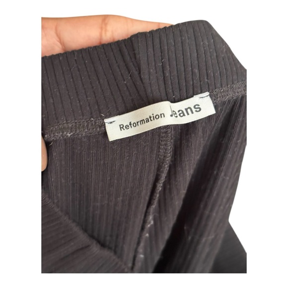 Reformation Whitney Ribbed Pants Elastic Waist Size L - Picture 6 of 14